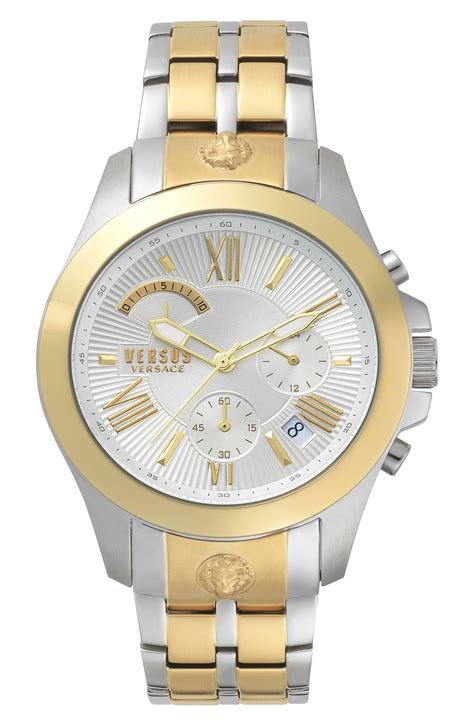 versus versace lion chronograaf bruin zilverkleurig|Versace lion bracelet.